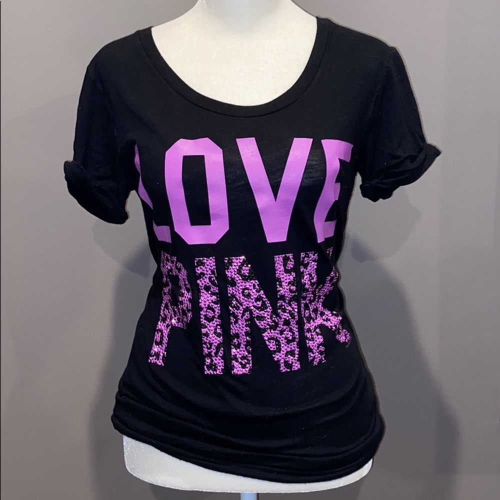 VS PINK Black/Purple Cheetah T-shirt